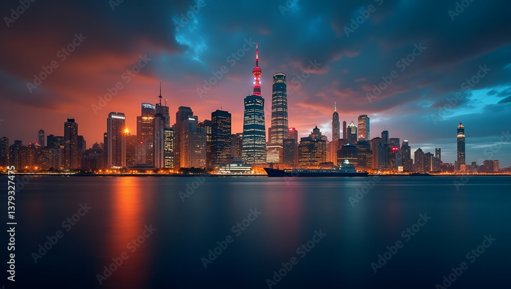 Obraz premium Explore a refined editorial visual on the trade war's impact on RCEP, showcasing market shifts and strategic negotiations in high-end business media.
