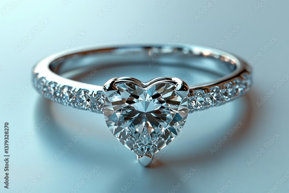 Heart Shaped Diamond Engagement Ring in Elegant Design for Wedding Gift Heart Shaped Diamond Engagement Ring in Elegant Design for Wedding Gift