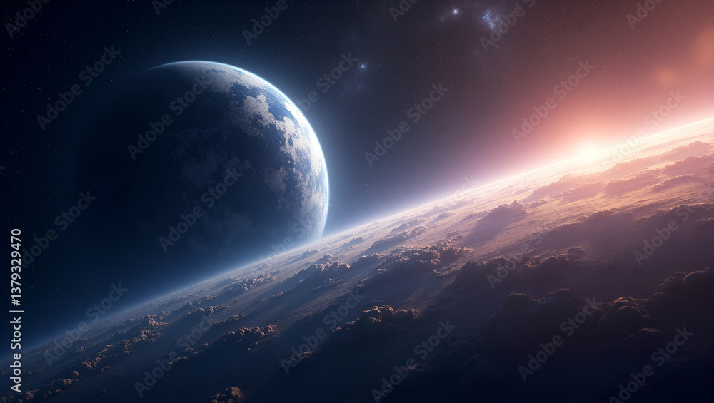 Exhibit a futuristic wallpaper design illustrating space exploration with expansive empty space and dynamic digital graphics that evoke pioneering cosmic discovery innovative interplanetary missions a Exhibit a futuristic wallpaper design illustrating space exploration with expansive empty space and dynamic digital graphics that evoke pioneering cosmic discovery innovative interplanetary missions a