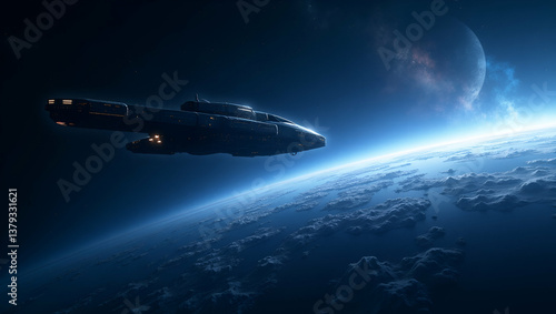 Wallpaper Mural Explore a futuristic wallpaper design showcasing interstellar travel, featuring vast empty space and sleek digital aesthetics for cosmic exploration. Torontodigital.ca