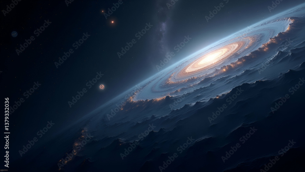 Sleek Cosmic Wallpaper Design: Transformative Astrobiological Inquiry & Alien Signal Analysis with Expansive Empty Space for Photo Stock Concept Sleek Cosmic Wallpaper Design: Transformative Astrobiological Inquiry & Alien Signal Analysis with Expansive Empty Space for Photo Stock Concept