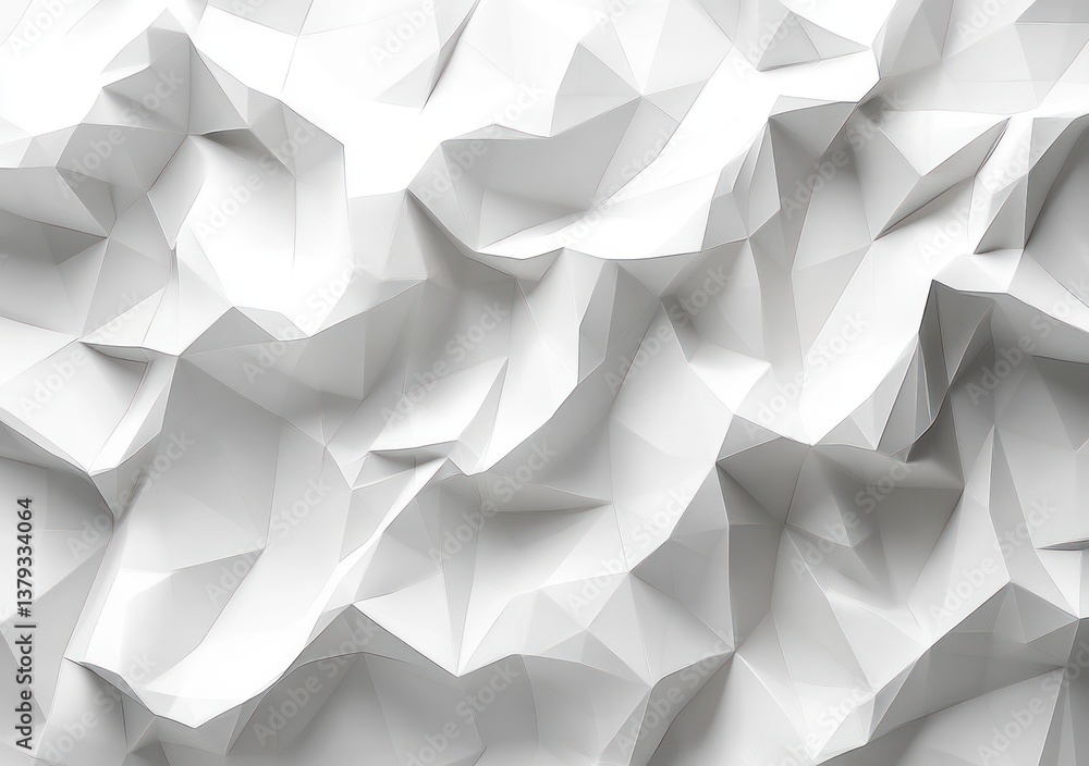 Obraz premium Abstract Geometric Background Low Poly Art Soft White Tones Minimalistic Aesthetic