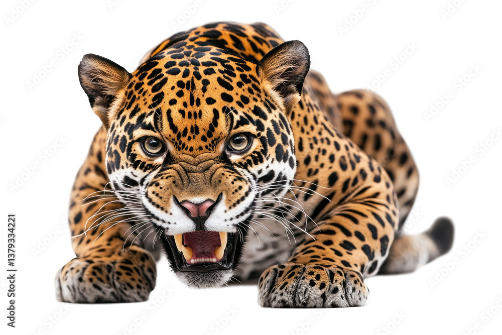 Growling Jaguar Image on transparent background Growling Jaguar Image on transparent background