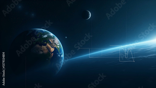 Modern Minimalist Wallpaper Design: Extraterrestrial Life Exploration with Futuristic Accents, Astrobiology Research, and Cosmic Biology in Expansive Space