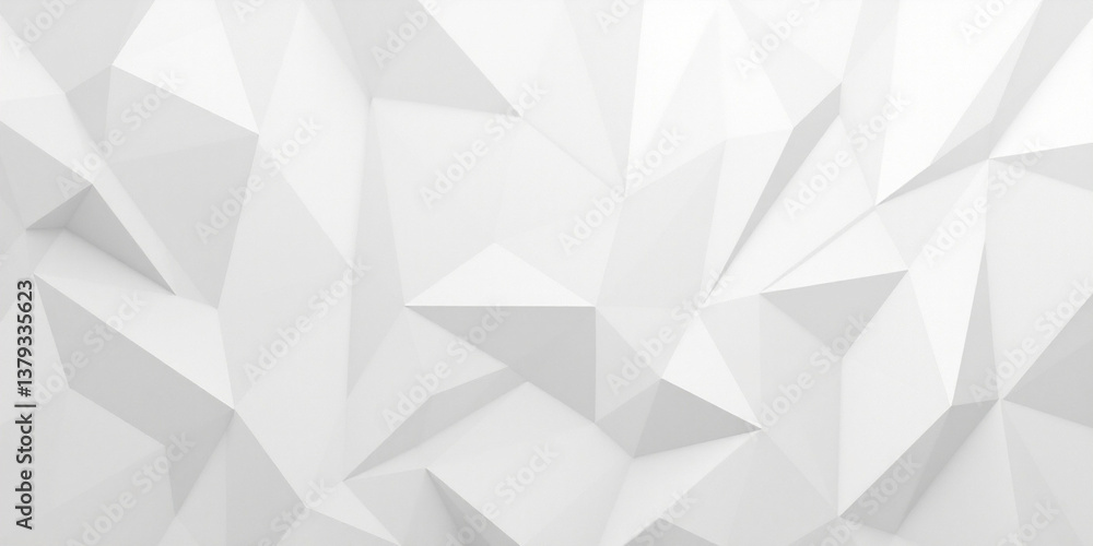 White Abstract Low Poly Geometric Background with Clean Polygon Design White Abstract Low Poly Geometric Background with Clean Polygon Design