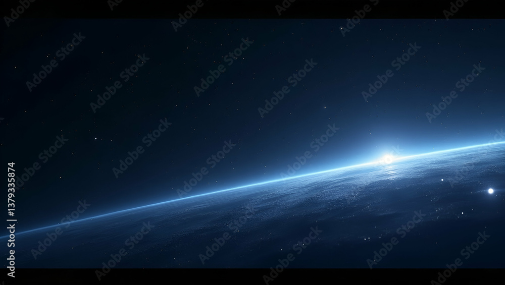 Fototapeta premium Exhibit a refined minimalist wallpaper design illustrating cosmic microwave background with expansive empty space and sleek digital visuals that symbolize advanced cosmological research innovative cos