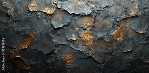 Dark Textured Concrete Wall Black Cement Stone Texture Background Distressed Grunge Indoor Horror Mystical