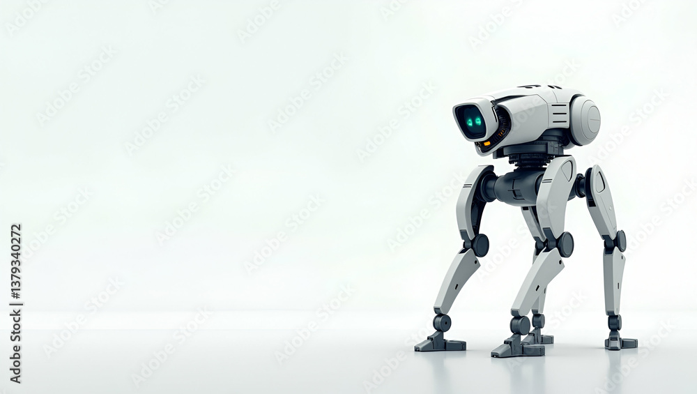 Futuristic Bipedal Robot Wallpaper: Dynamic Digital Illustrations in Vast Empty Space Showcasing Advanced Mechanical Movement and Innovative Design for Photo Stock Futuristic Bipedal Robot Wallpaper: Dynamic Digital Illustrations in Vast Empty Space Showcasing Advanced Mechanical Movement and Innovative Design for Photo Stock
