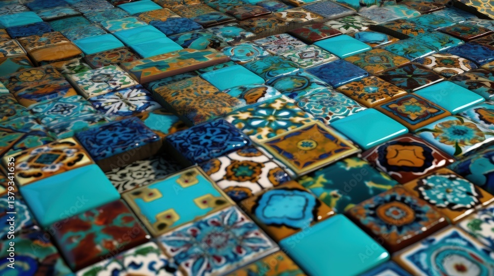 Colorful Tiles Pattern, Background Detail tile pattern Colorful Tiles Pattern, Background Detail tile pattern