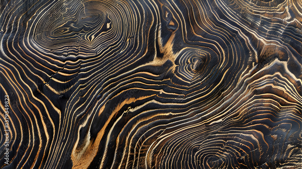 Close-up of textured wood surface showcasing natural patterns and grains.