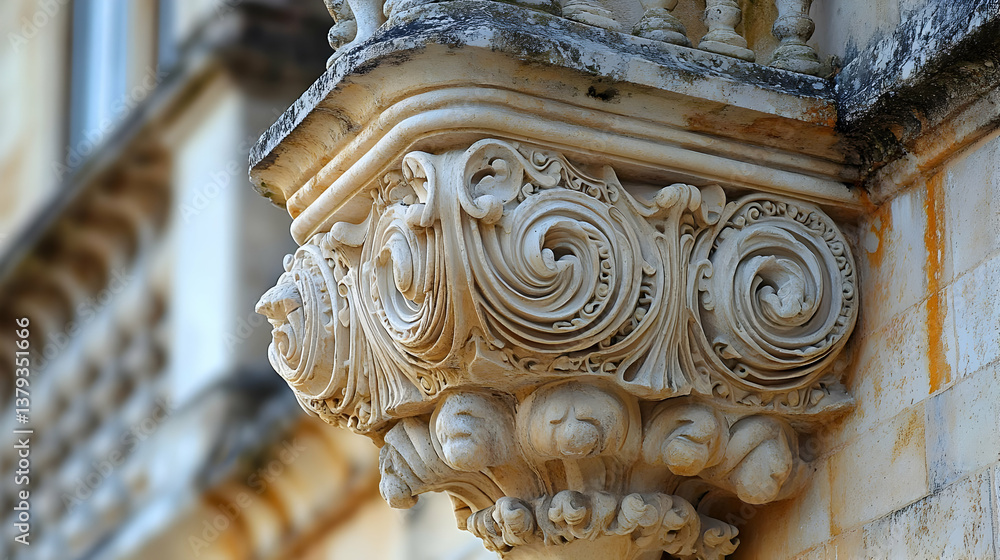 Ornate architectural detail showcasing intricate stone carvings.