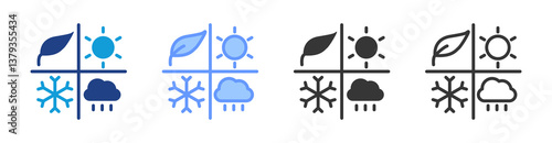 Seasonal icon set multiple style collection