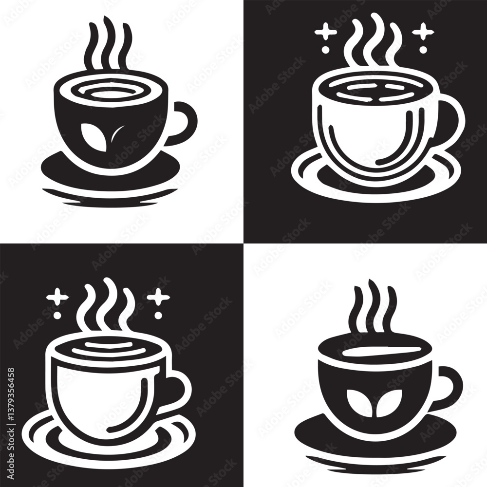 Obraz premium Coffee Vector Icons: Vintage & Aesthetic Illustrations