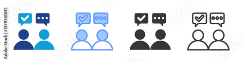 Cogency icon set multiple style collection