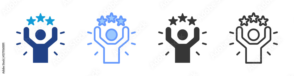Confidence icon set multiple style collection Confidence icon set multiple style collection