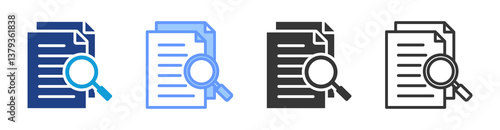 Scrutiny icon set multiple style collection