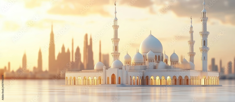 Fototapeta premium Sunrise Mosque Cityscape