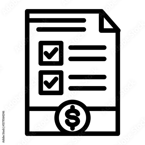 Contract Icon Outline Style for Project Management Pack Icon Themes