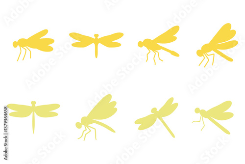 Mayfly Silhouette Icon Set Design
