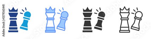 Competitive Strategy icon set multiple style collection