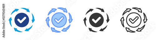 Value Chain icon set multiple style collection