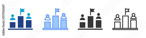 Competitor icon set multiple style collection
