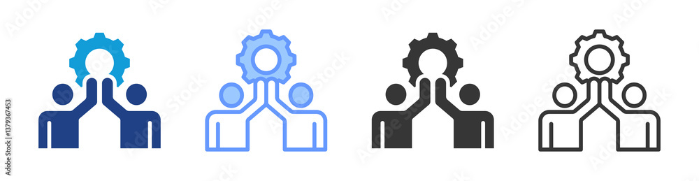 Teamwork icon set multiple style collection Teamwork icon set multiple style collection