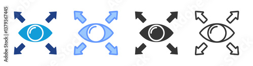 Wide View icon set multiple style collection