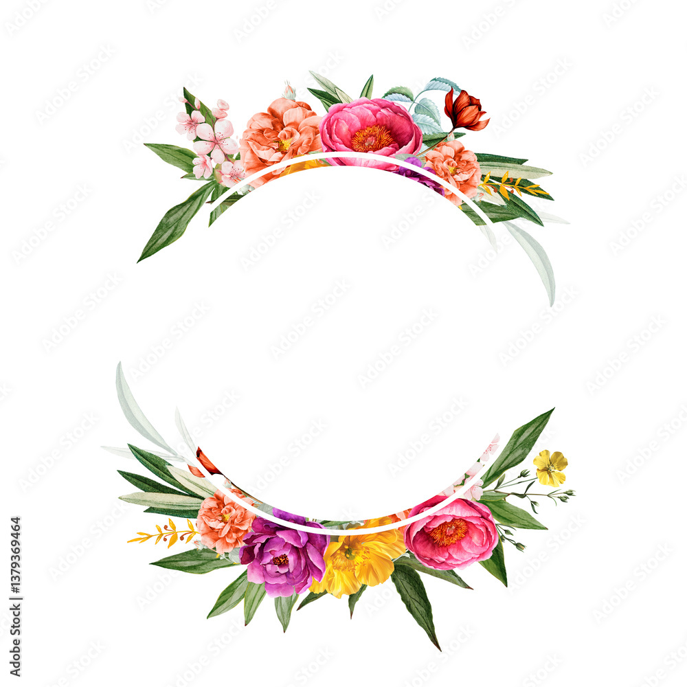 Obraz premium Hand-Painted Artistic Flower Arrangement for Invitations