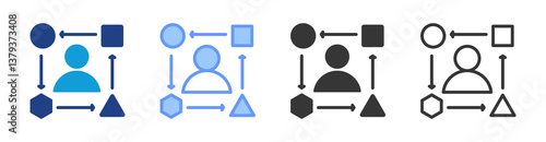 Adaptability icon set multiple style collection