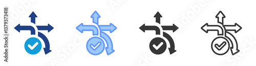Decision Making icon set multiple style collection