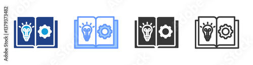 Learning Management icon set multiple style collection