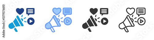 Social Media Marketing icon set multiple style collection