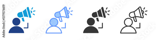 Public Relation icon set multiple style collection