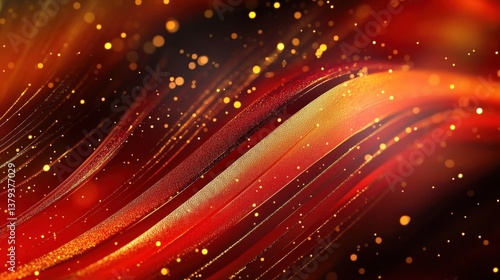 Dynamic Abstract Red and Gold Lines