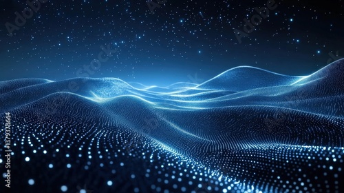 Wallpaper Mural Abstract Digital Landscape Under Night Sky Torontodigital.ca