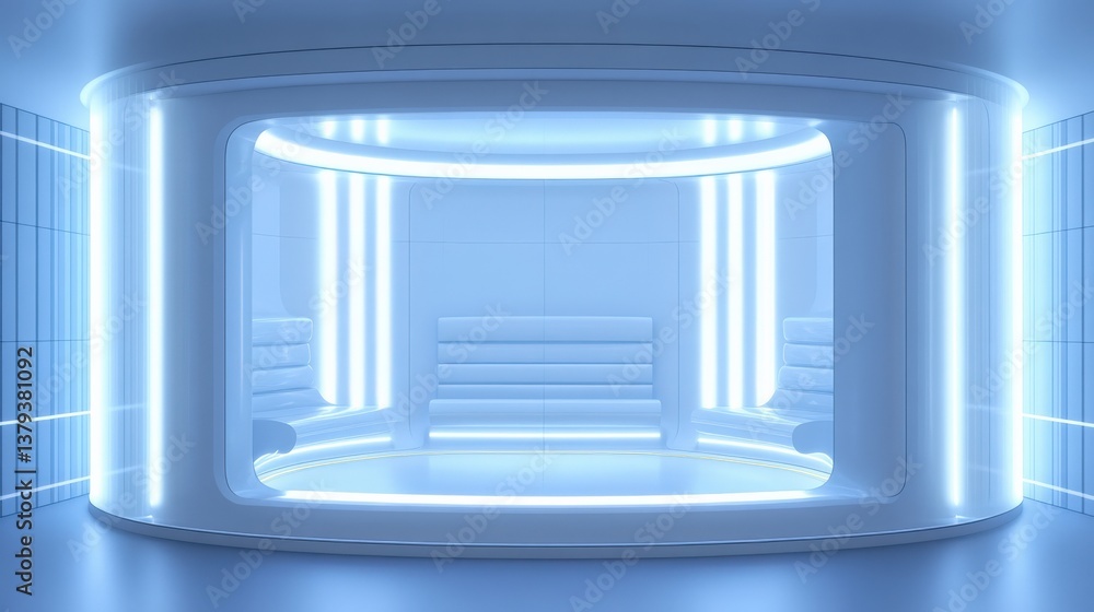Futuristic Circular Waiting Room Futuristic Circular Waiting Room