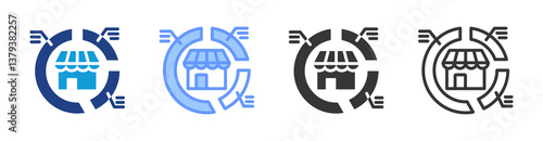 Market Segmentation icon set multiple style collection