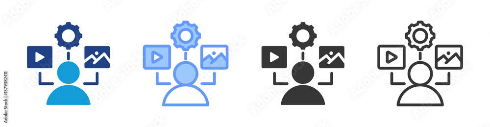 User Generated Content icon set multiple style collection User Generated Content icon set multiple style collection