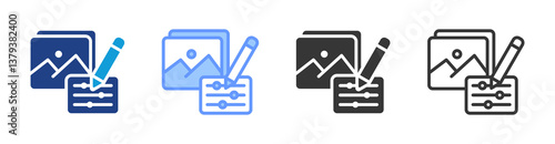 Image Editing icon set multiple style collection