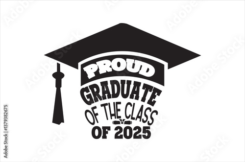  graduation design ,2025 Senior Graduation Cap Graphic Design, Bold black-and-white graphic featuring a graduation cap with "2025 Senior" text, symbolizing the class of 2025 and graduation milestones.