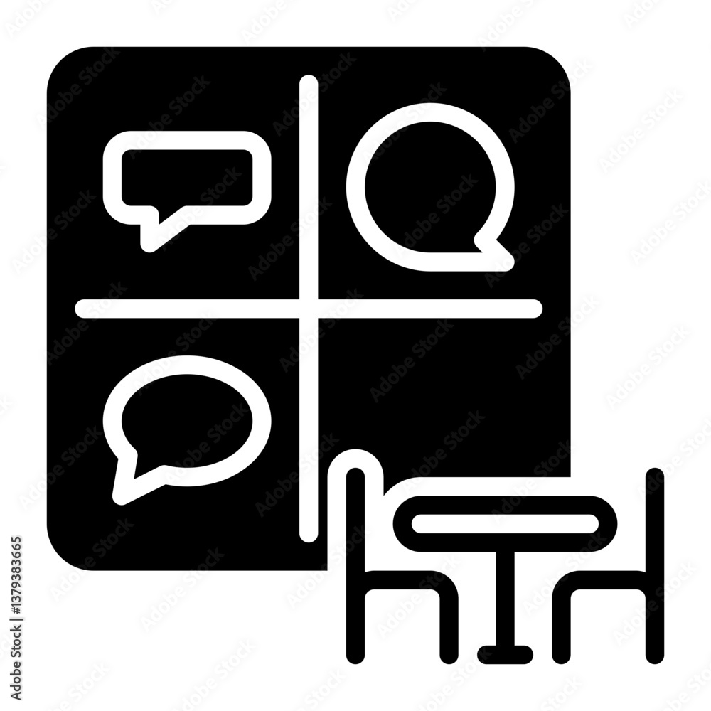 Meet icon, glyph icon style