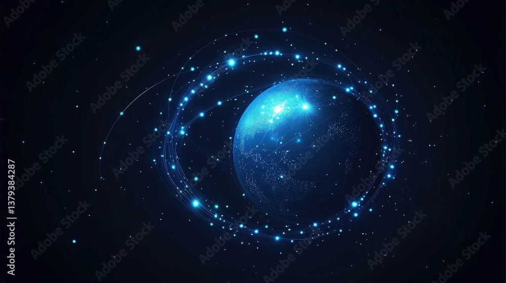 Fototapeta premium Earth in the Digital Cosmos