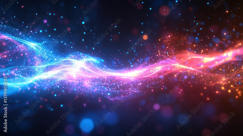 Obraz premium Abstract Cosmic Nebula: A Symphony of Pink and Blue