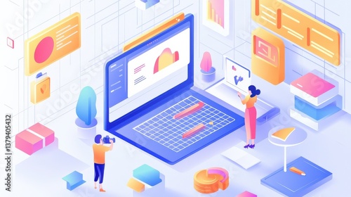 Wallpaper Mural Modern Data Analysis Workflow Illustration Torontodigital.ca