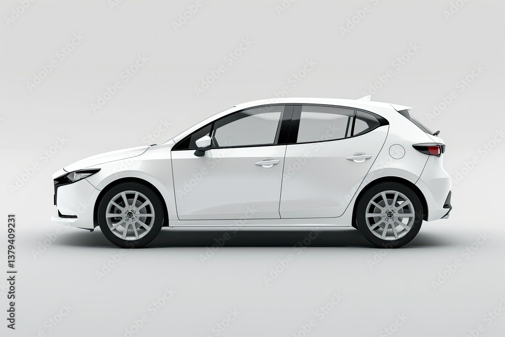 Sharp Image of White Hatchback Car White Sharp Image of White Hatchback Car White