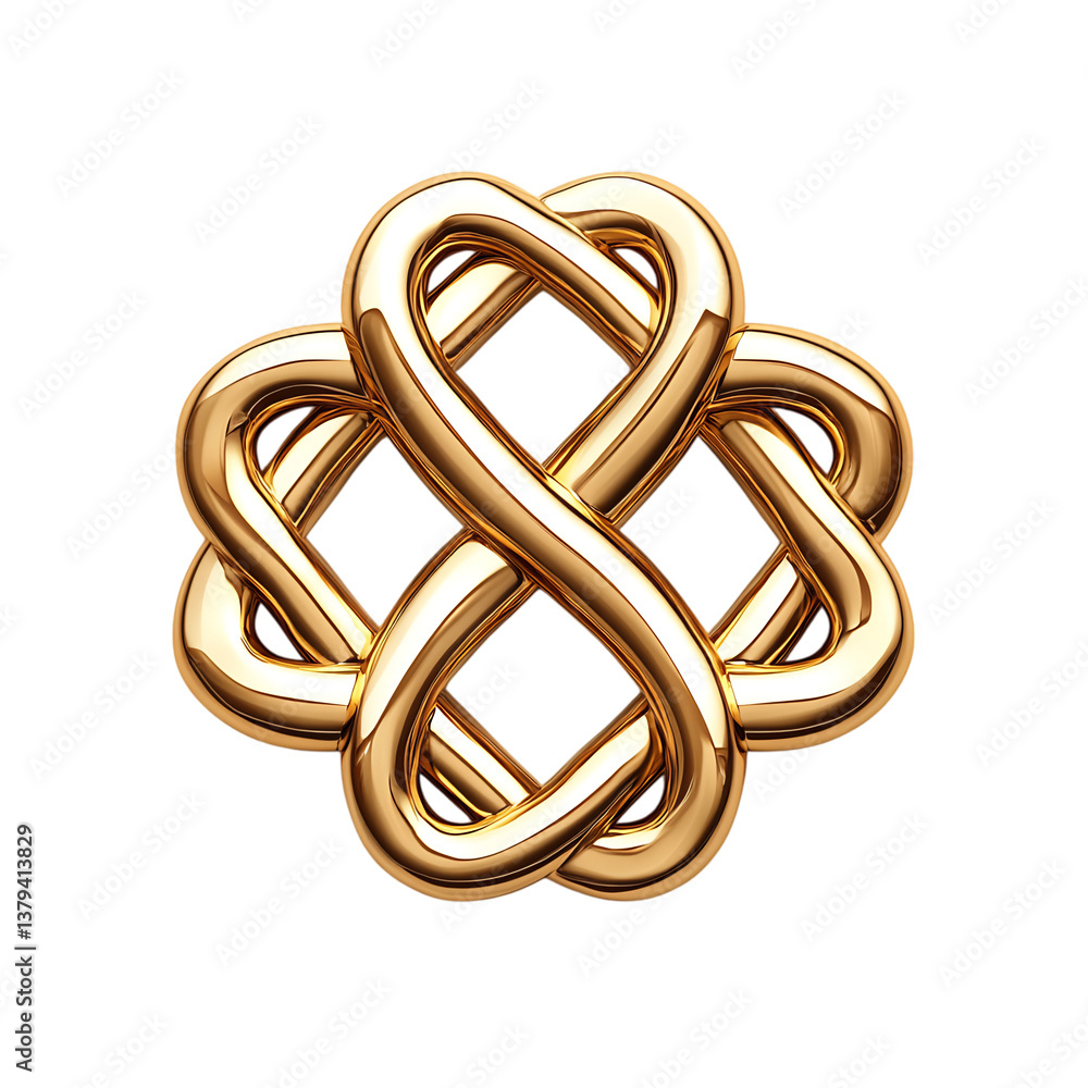Gold Celtic Knot Isolated on Transparent Background Gold Celtic Knot Isolated on Transparent Background