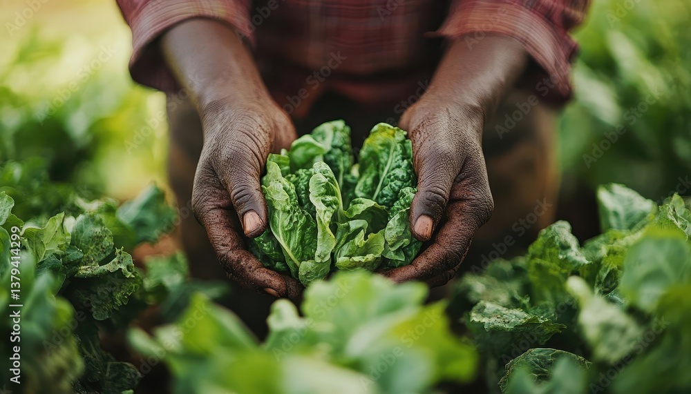 A closeup of hands harvesting fresh vegetables from a garden, Rural Life, Sustainable and productive A closeup of hands harvesting fresh vegetables from a garden, Rural Life, Sustainable and productive