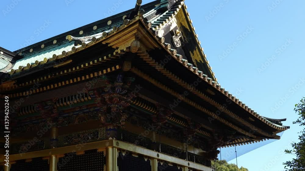 highly decorative golden pagodas at Ueno Park in downtown Tokyo highly decorative golden pagodas at Ueno Park in downtown Tokyo