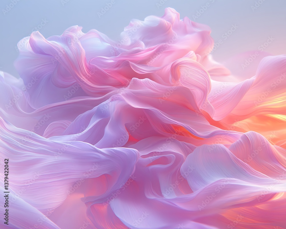 Fototapeta premium Pink Abstract Fabric Flow.